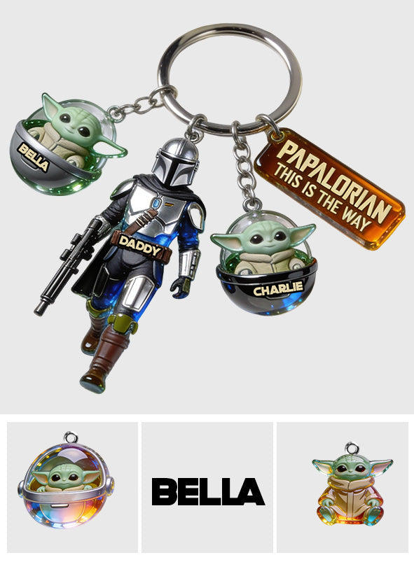 Personalized Star Wars Keychain with Charms - Custom Names for Dad Premium Keychain With Charms GradoCreations