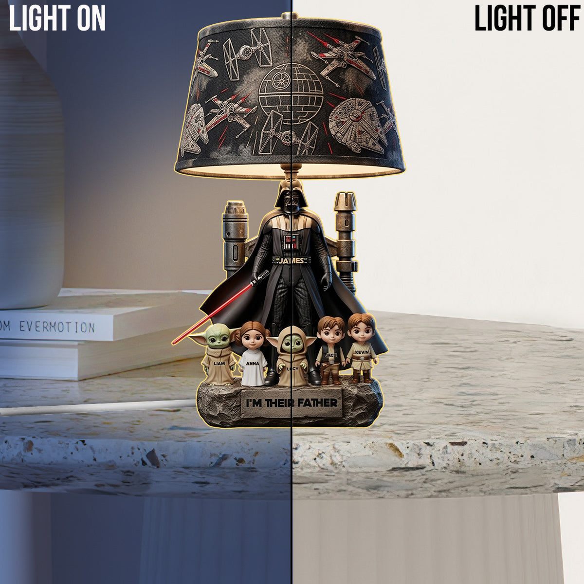 Personalized Acrylic LED Night Light for Dad - Best Dad in the Galaxy Gift Acrylic LED Night Light GradoCreations