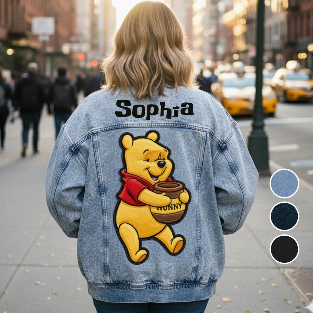 Personalized Yellow Bear Mouse Bomber Jacket Custom Name Gift Bomber Jacket GradoCreations
