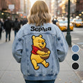 Personalized Yellow Bear Mouse Bomber Jacket Custom Name Gift Bomber Jacket GradoCreations