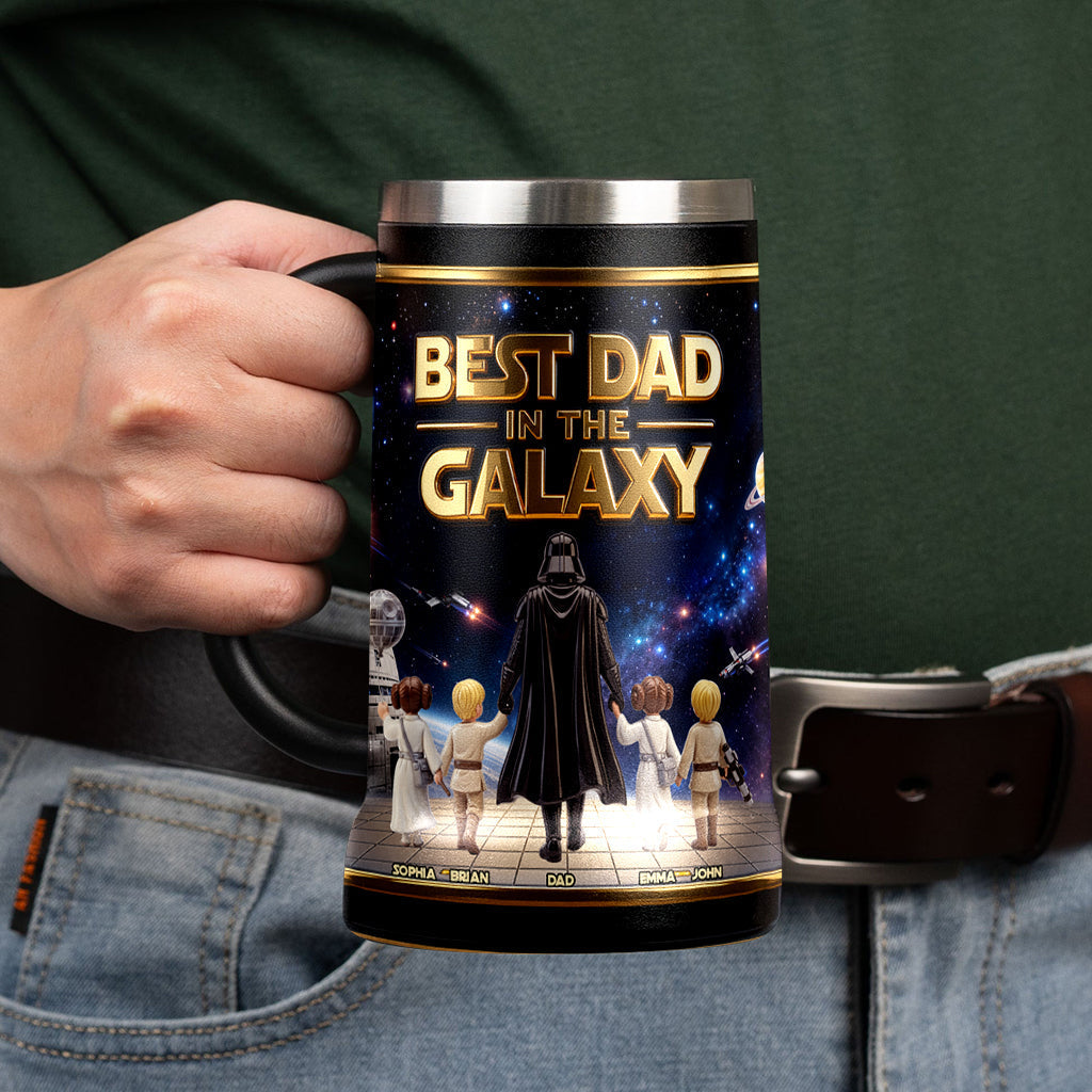 Personalized Beer Stein Best Dad in the Galaxy Custom Gift Beer Stein GradoCreations