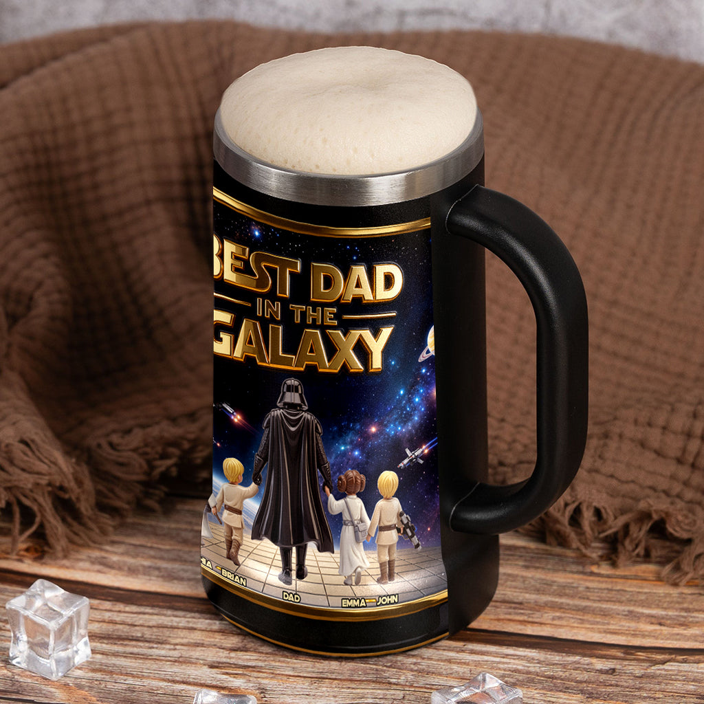 Personalized Beer Stein Best Dad in the Galaxy Custom Gift Beer Stein GradoCreations