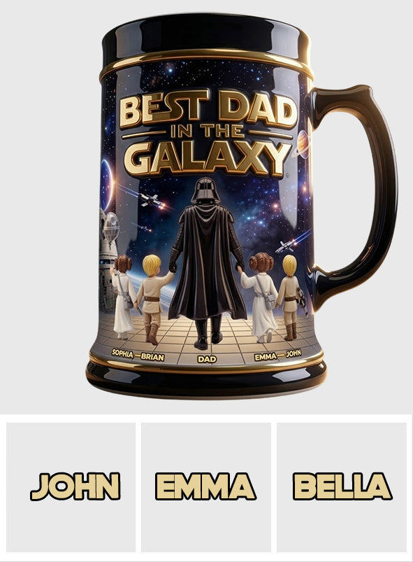 Personalized Beer Stein Best Dad in the Galaxy Custom Gift Beer Stein GradoCreations