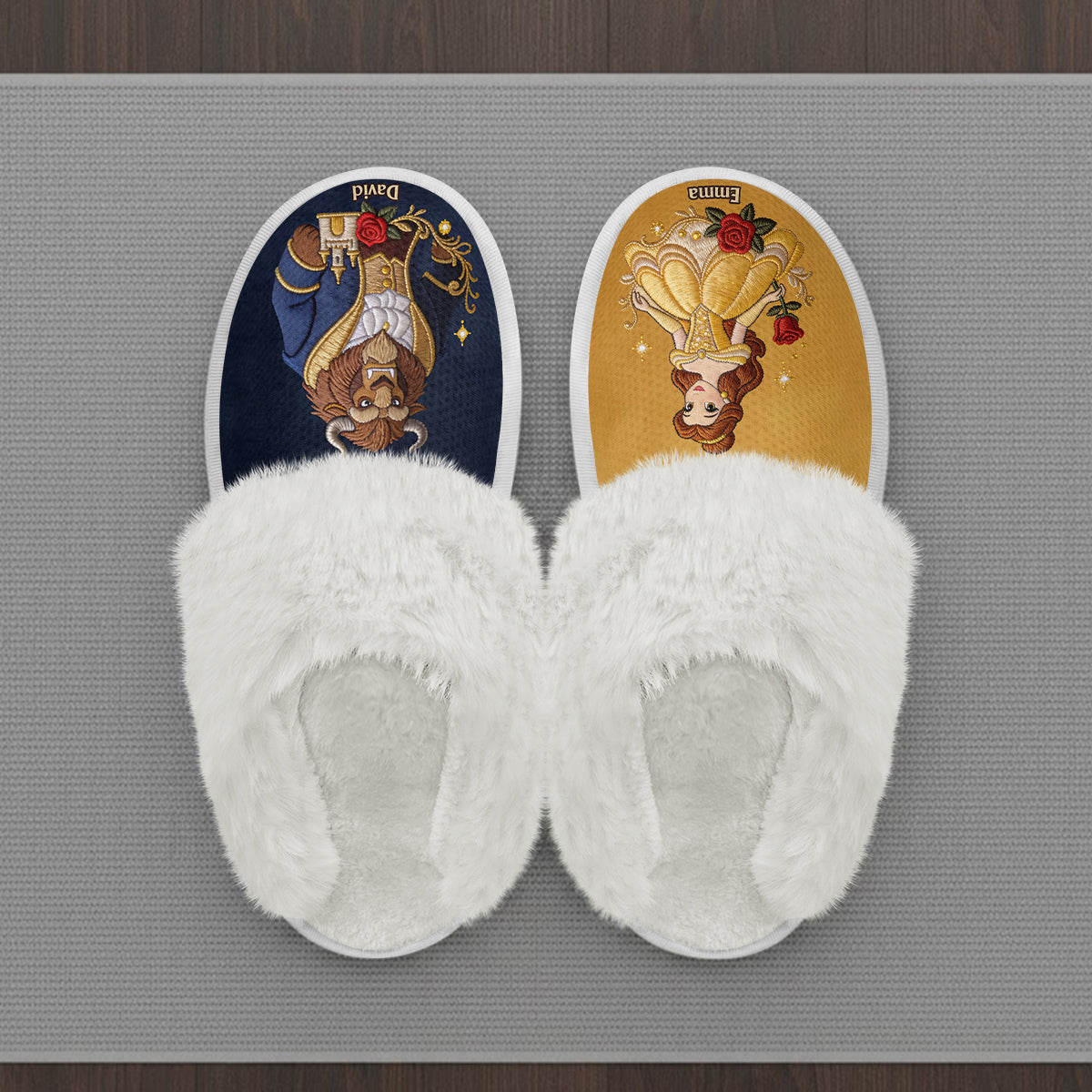 Personalized Fairy Tale Slippers Custom Name Gift for Couple Slippers GradoCreations