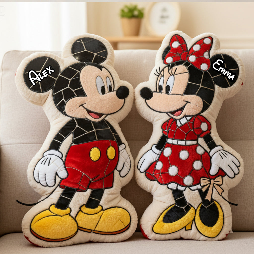 Personalized Mouse Shaped Pillow Custom Name Gift for Kids Shaped Pillow GradoCreations