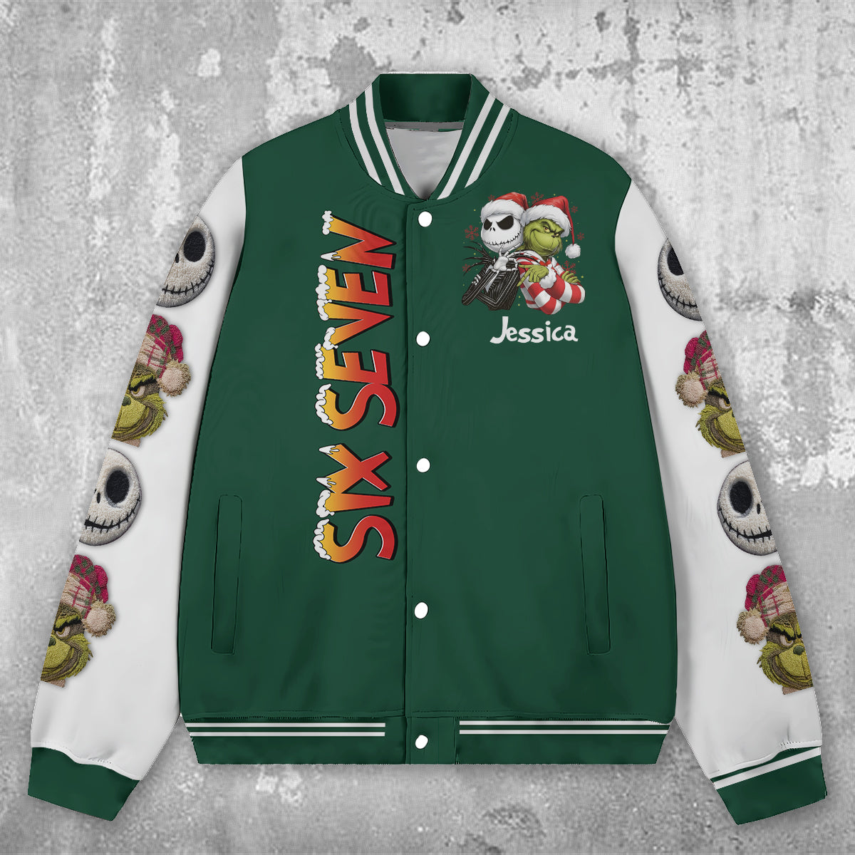 Personalized Christmas Varsity Jacket Custom Name Gift Varsity Jacket GradoCreations
