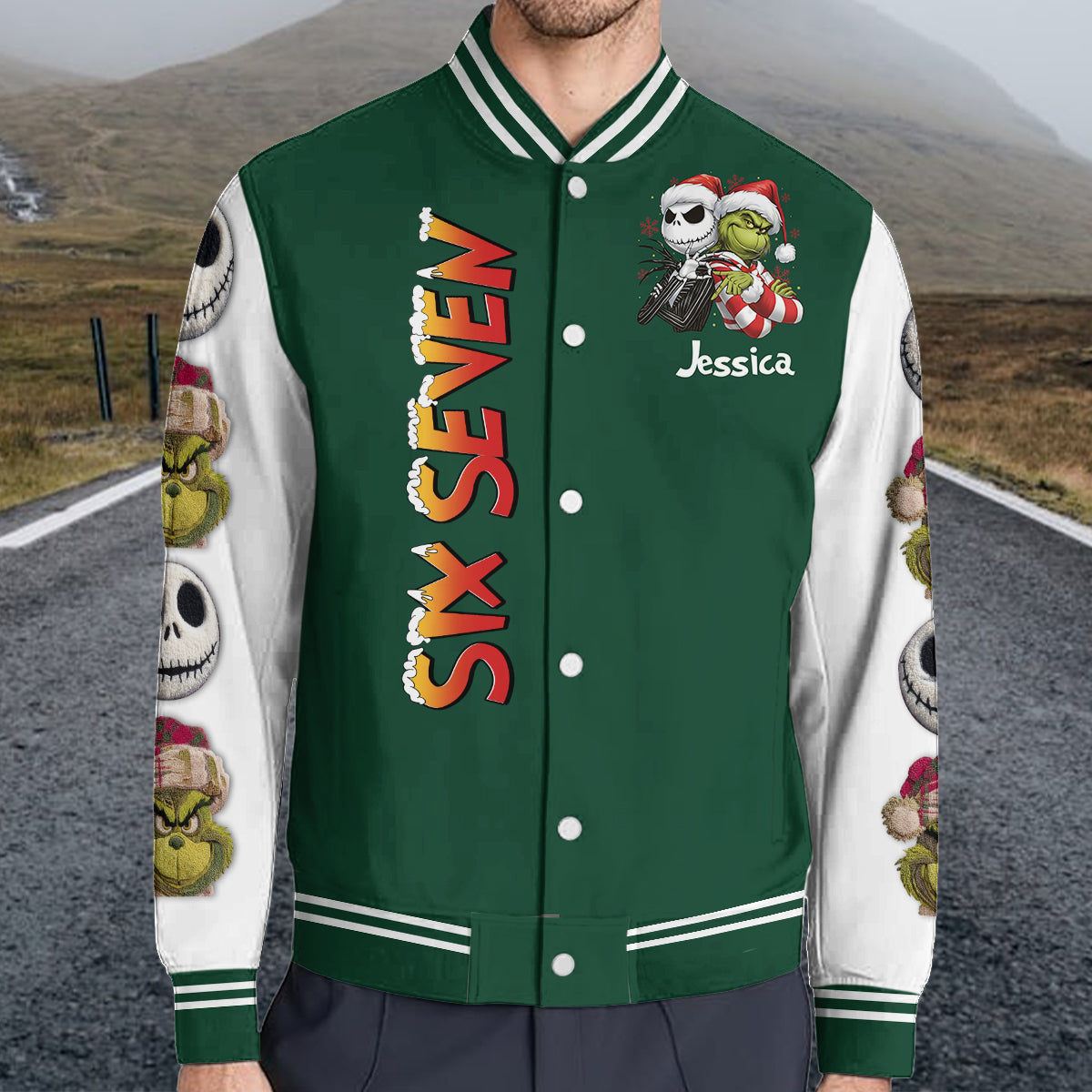 Personalized Christmas Varsity Jacket Custom Name Gift Varsity Jacket GradoCreations