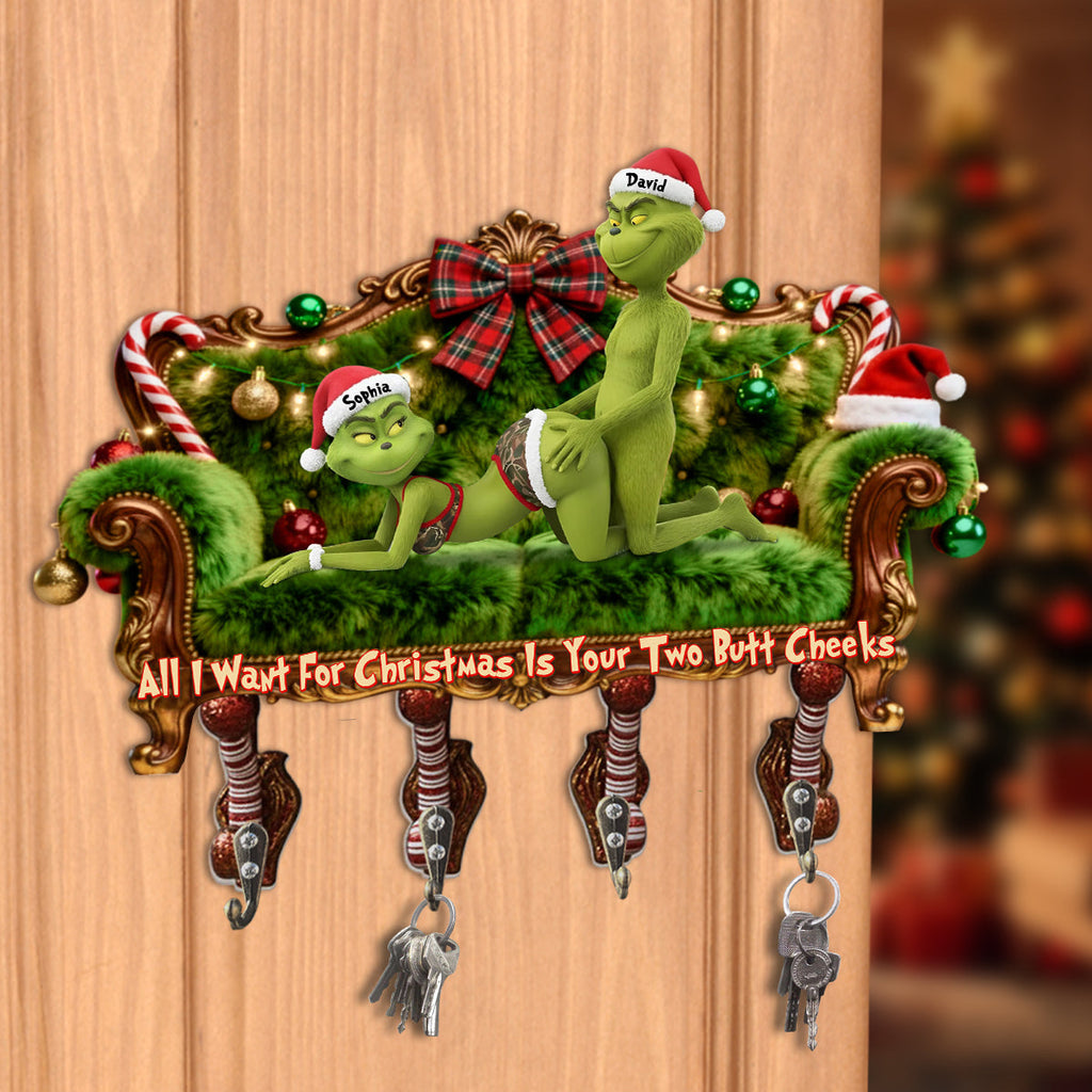Personalized Christmas Key Rack Custom Shape Gift Idea for Family Custom Shaped Key Rack GradoCreations