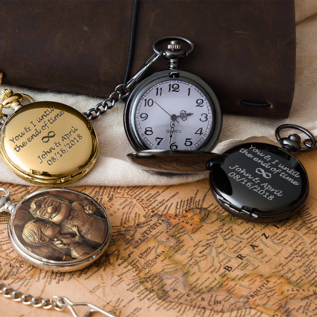 Personalized Pocket Watch Custom Engraved Gift for Dad Pocket Watch GradoCreations