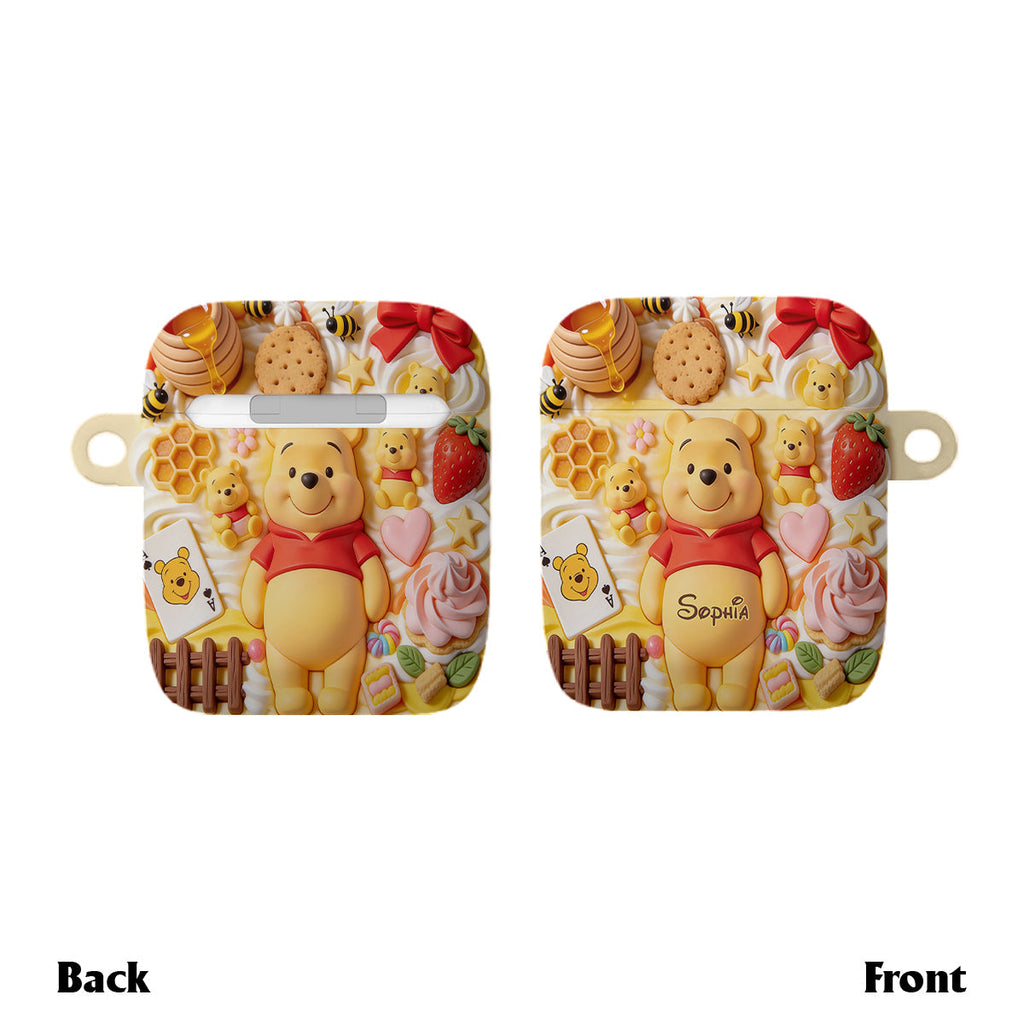 Personalized 3D Bear Bluetooth Earbuds Case Cover for AirPods Bluetooth Earbuds Case Cover GradoCreations