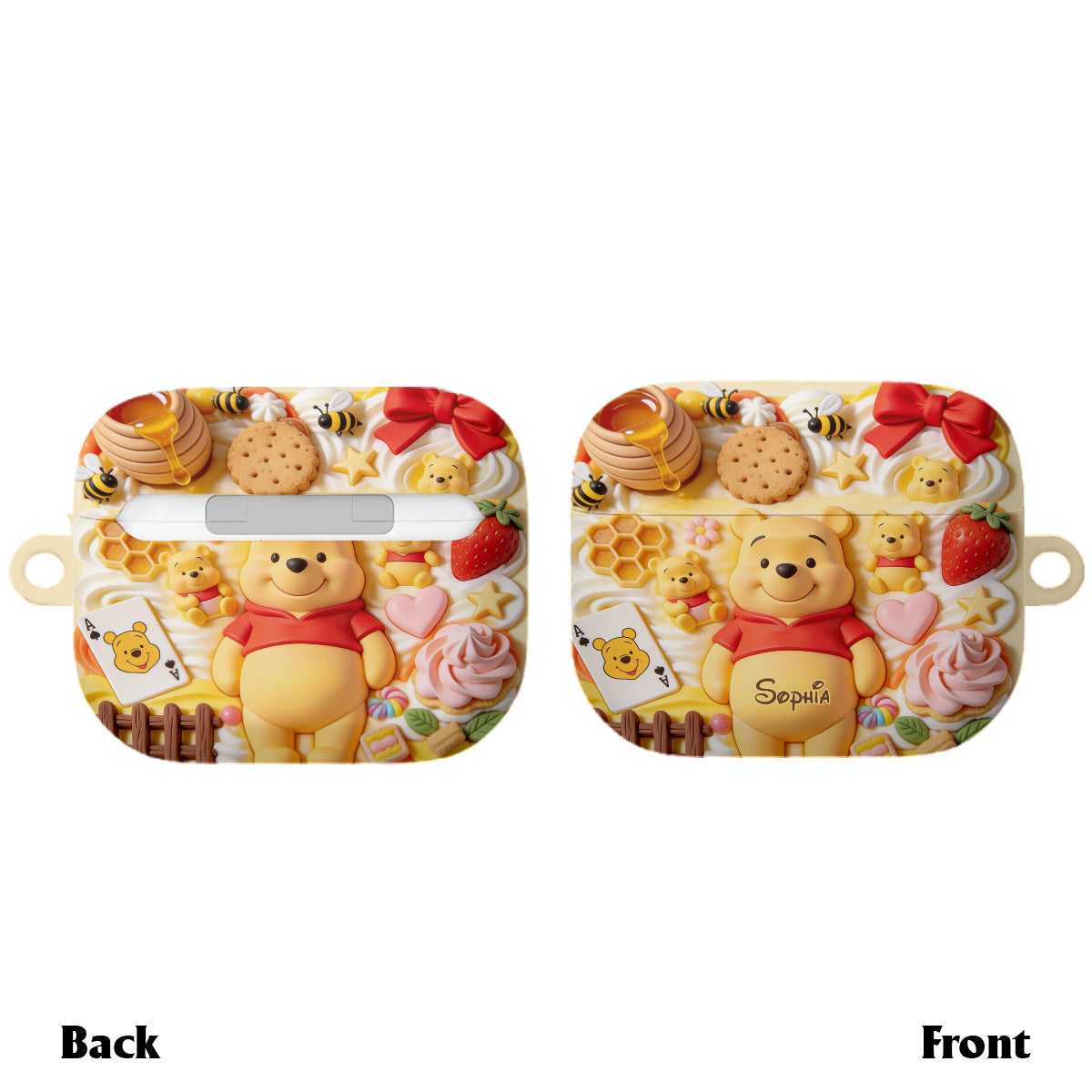 Personalized 3D Bear Bluetooth Earbuds Case Cover for AirPods Bluetooth Earbuds Case Cover GradoCreations