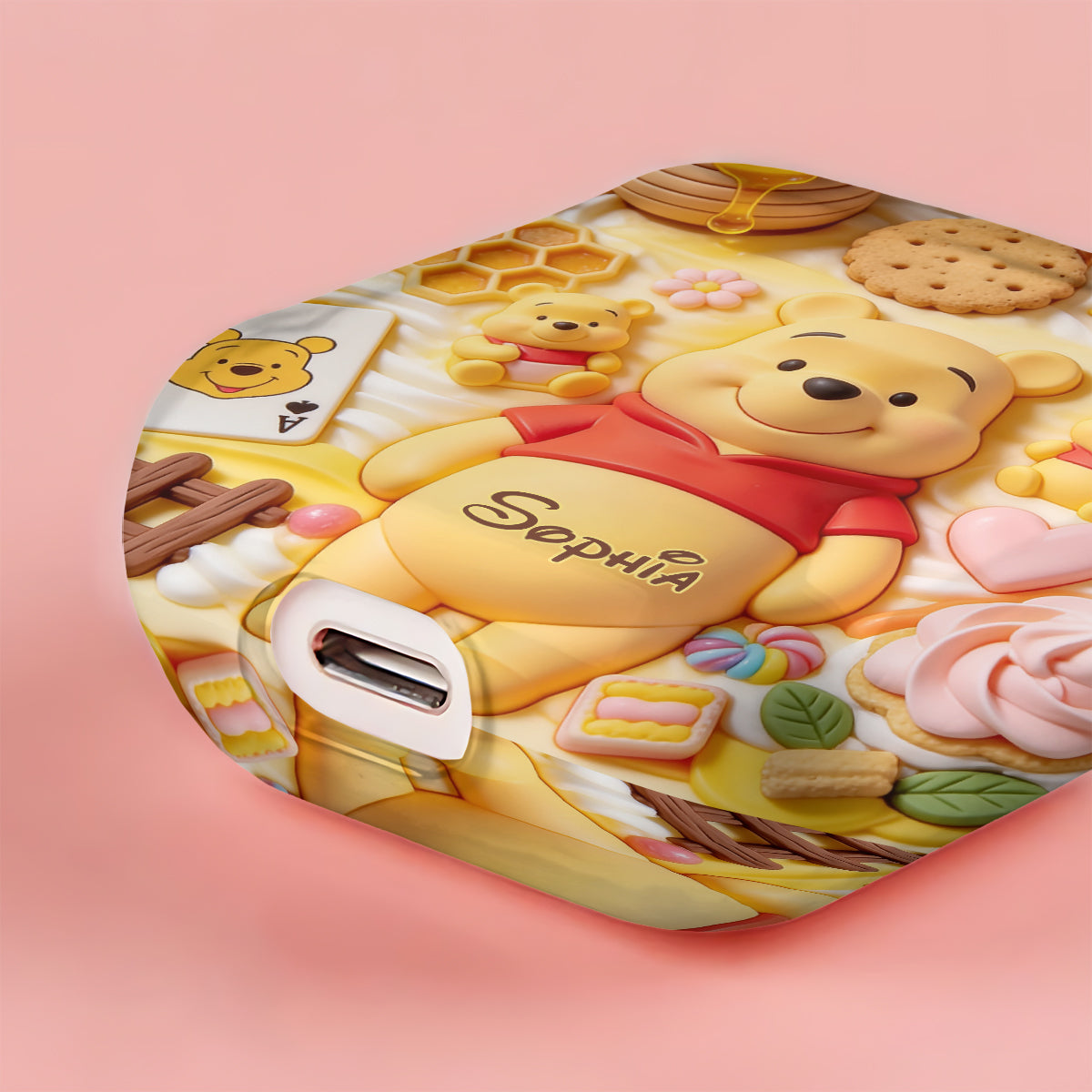 Personalized 3D Bear Bluetooth Earbuds Case Cover for AirPods Bluetooth Earbuds Case Cover GradoCreations