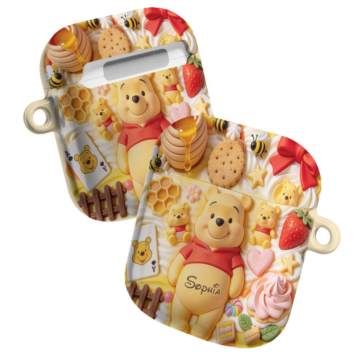 Personalized 3D Bear Bluetooth Earbuds Case Cover for AirPods Bluetooth Earbuds Case Cover GradoCreations