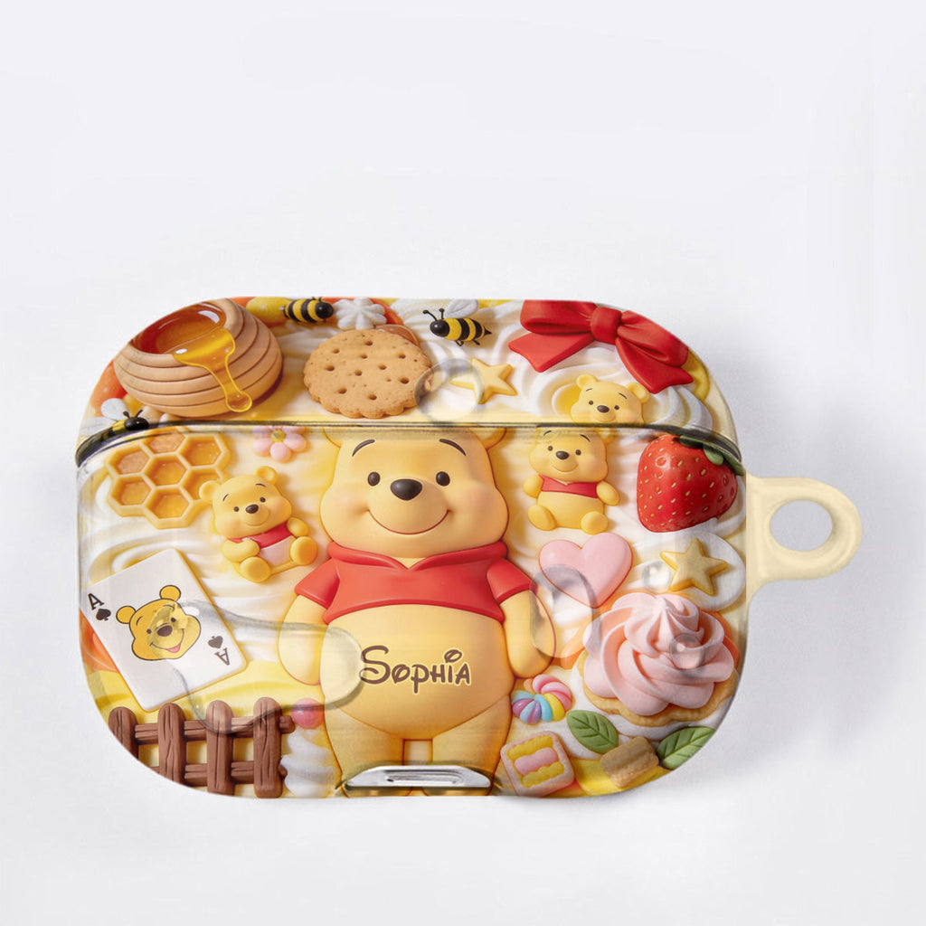 Personalized 3D Bear Bluetooth Earbuds Case Cover for AirPods Bluetooth Earbuds Case Cover GradoCreations