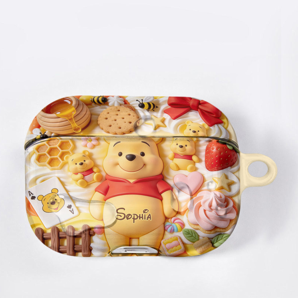Personalized 3D Bear Bluetooth Earbuds Case Cover for AirPods Bluetooth Earbuds Case Cover GradoCreations