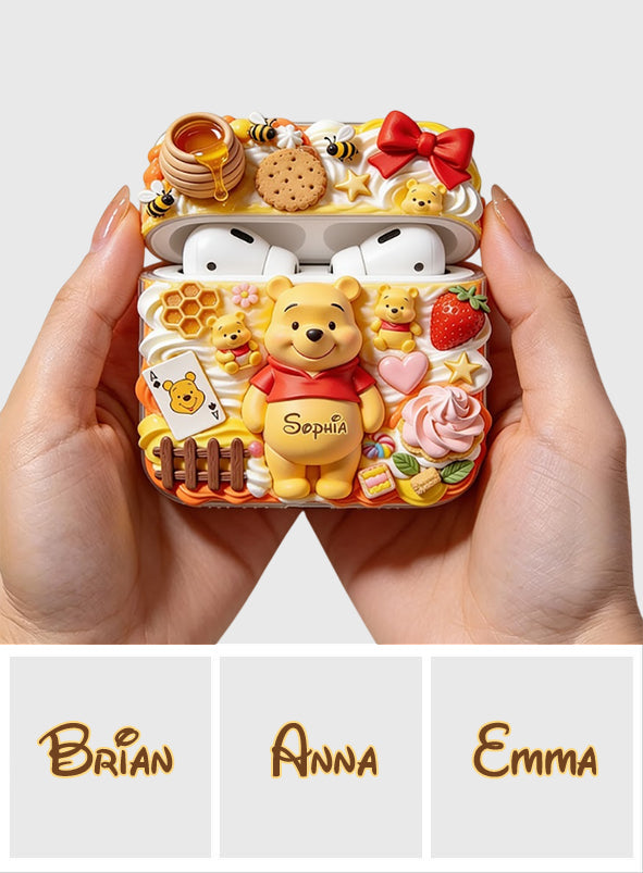 Personalized 3D Bear Bluetooth Earbuds Case Cover for AirPods Bluetooth Earbuds Case Cover GradoCreations