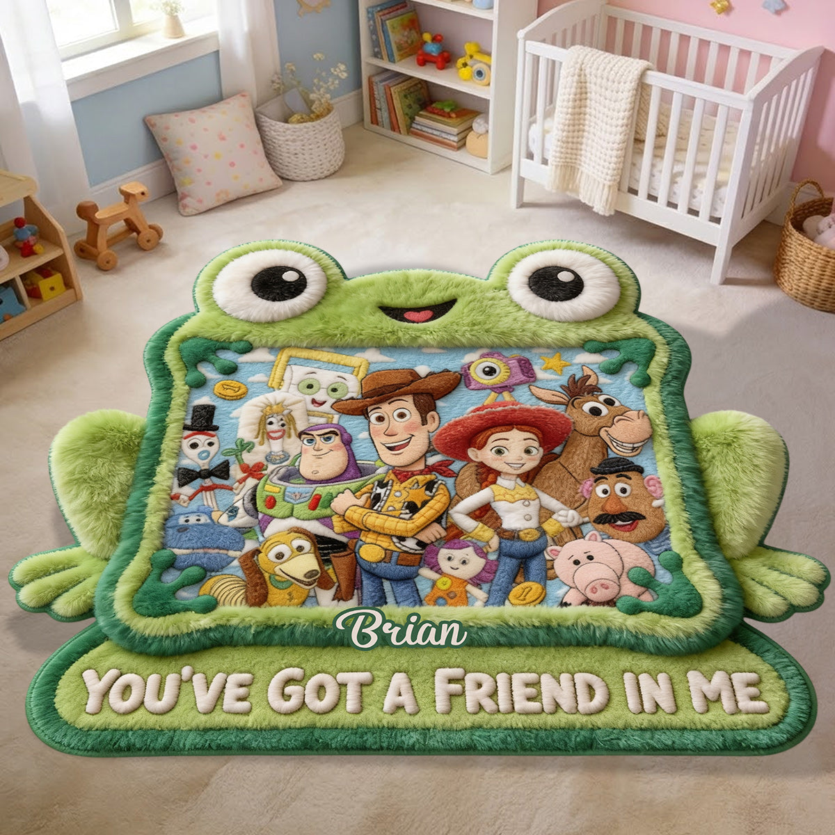 Personalized Kids Non-Slip Tufted Rug with Friends Design | Custom Name Gift Non-Slip Tufted Rug GradoCreations