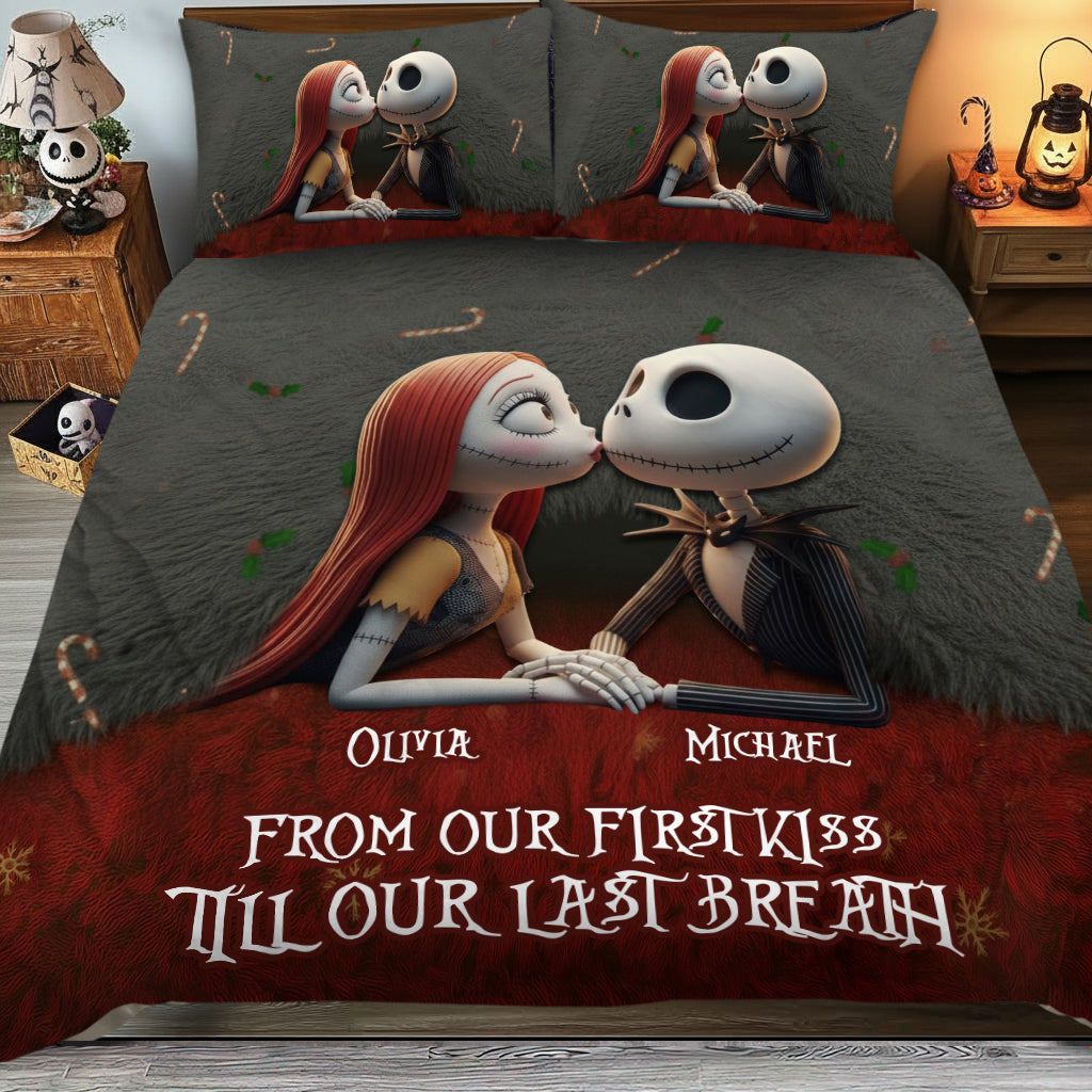 Personalized Nightmare Before Christmas Quilt Set for Couples Quilt Set GradoCreations