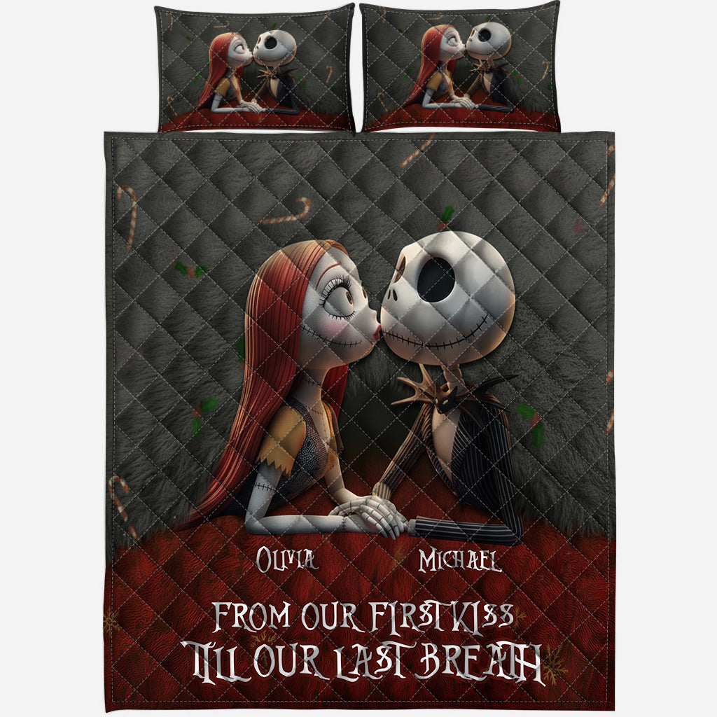 Personalized Nightmare Before Christmas Quilt Set for Couples Quilt Set GradoCreations