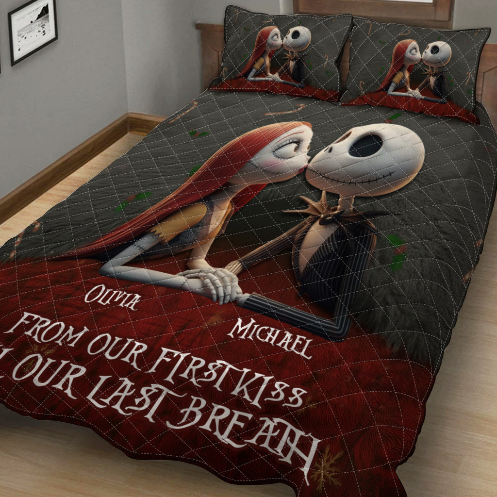 Personalized Nightmare Before Christmas Quilt Set for Couples Quilt Set GradoCreations