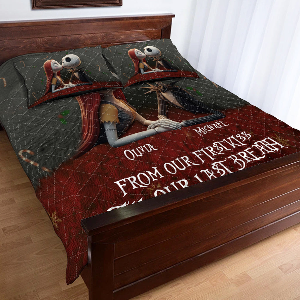 Personalized Nightmare Before Christmas Quilt Set for Couples Quilt Set GradoCreations