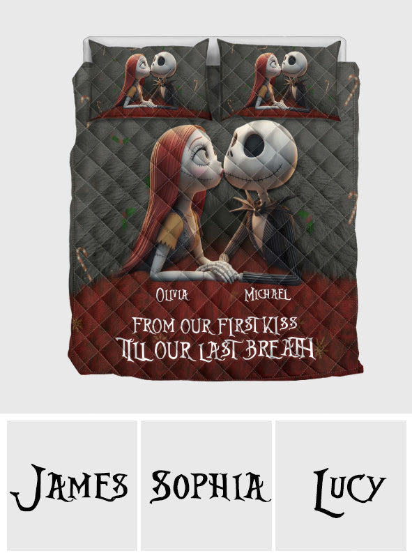 Personalized Nightmare Before Christmas Quilt Set for Couples Quilt Set GradoCreations