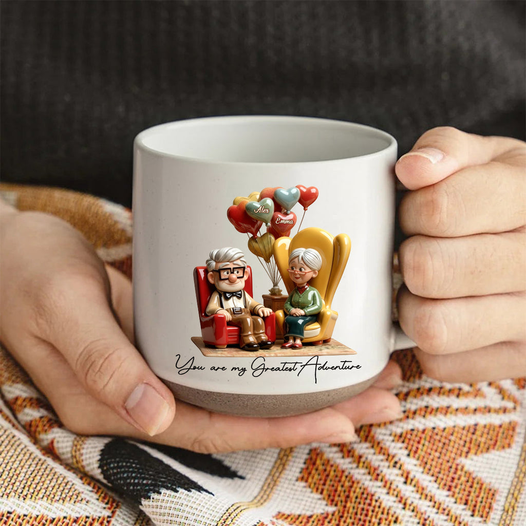 Personalized Adventure Mug Custom Name Gift for Couples Printed Pottery Mug GradoCreations