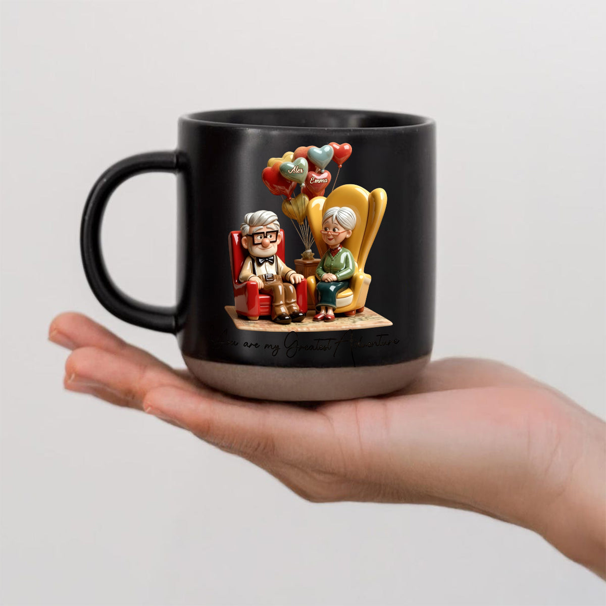 Personalized Adventure Mug Custom Name Gift for Couples Printed Pottery Mug GradoCreations