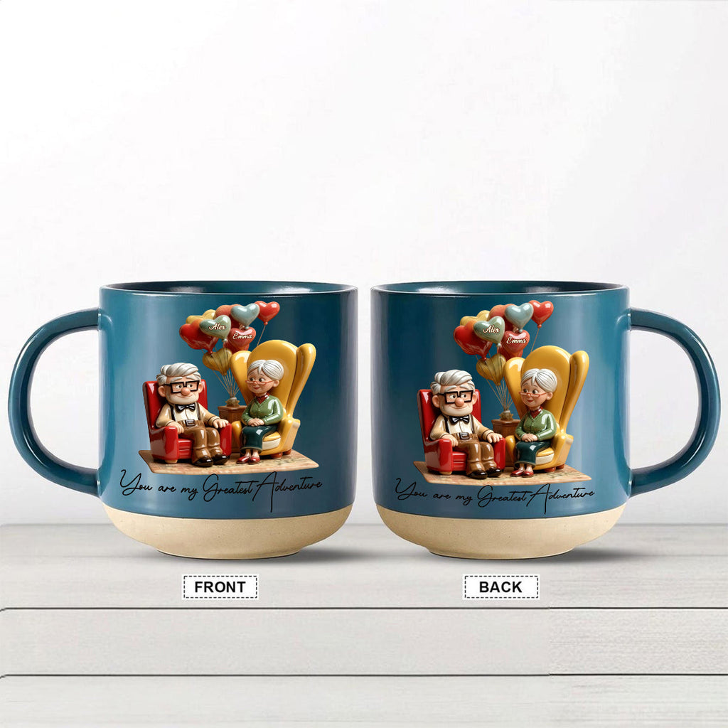 Personalized Adventure Mug Custom Name Gift for Couples Printed Pottery Mug GradoCreations