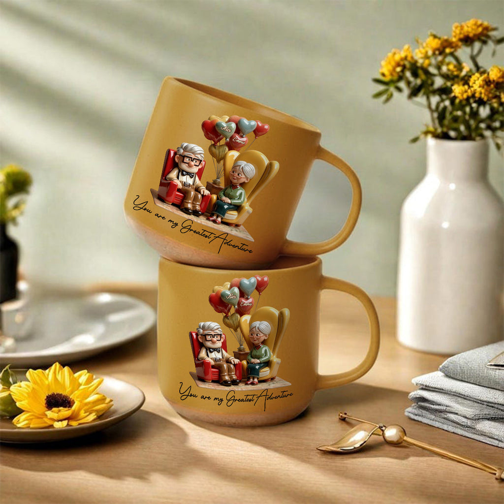 Personalized Adventure Mug Custom Name Gift for Couples Printed Pottery Mug GradoCreations