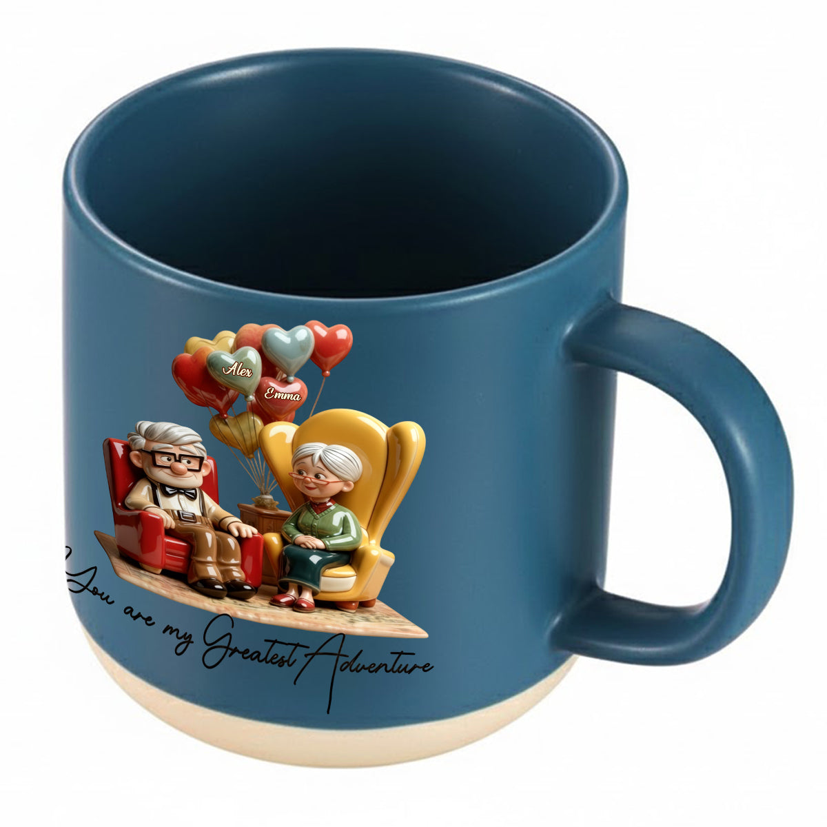 Personalized Adventure Mug Custom Name Gift for Couples Printed Pottery Mug GradoCreations