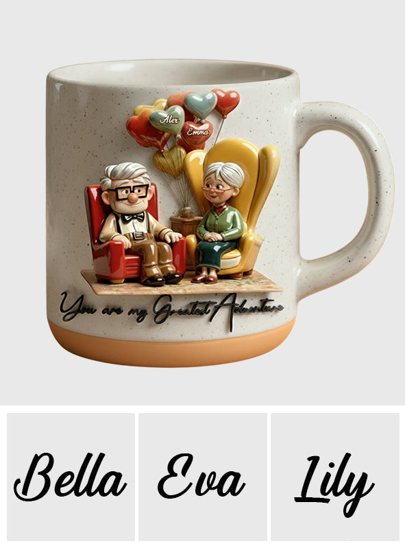 Personalized Adventure Mug Custom Name Gift for Couples Printed Pottery Mug GradoCreations