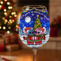 Personalized Holiday Alien Wine Glass with Long Stem Gift Wine Glass With Long Stem GradoCreations