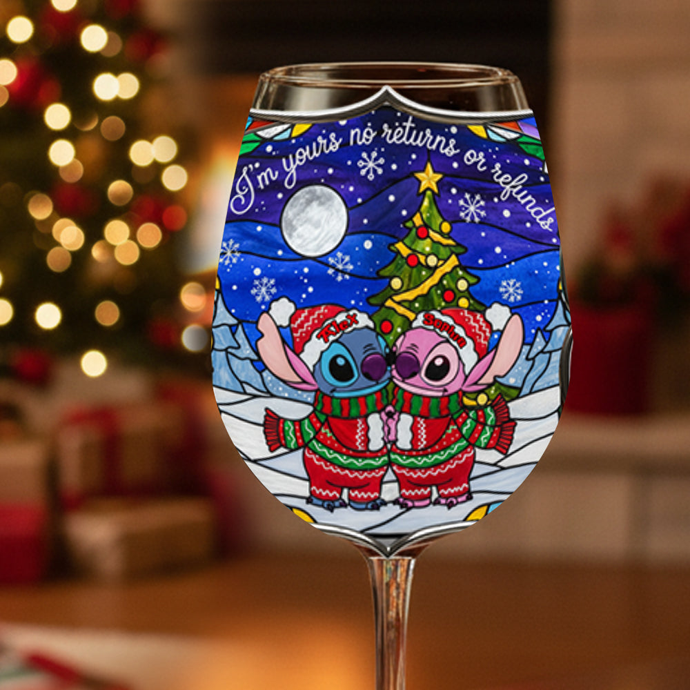Personalized Holiday Alien Wine Glass with Long Stem Gift Wine Glass With Long Stem GradoCreations