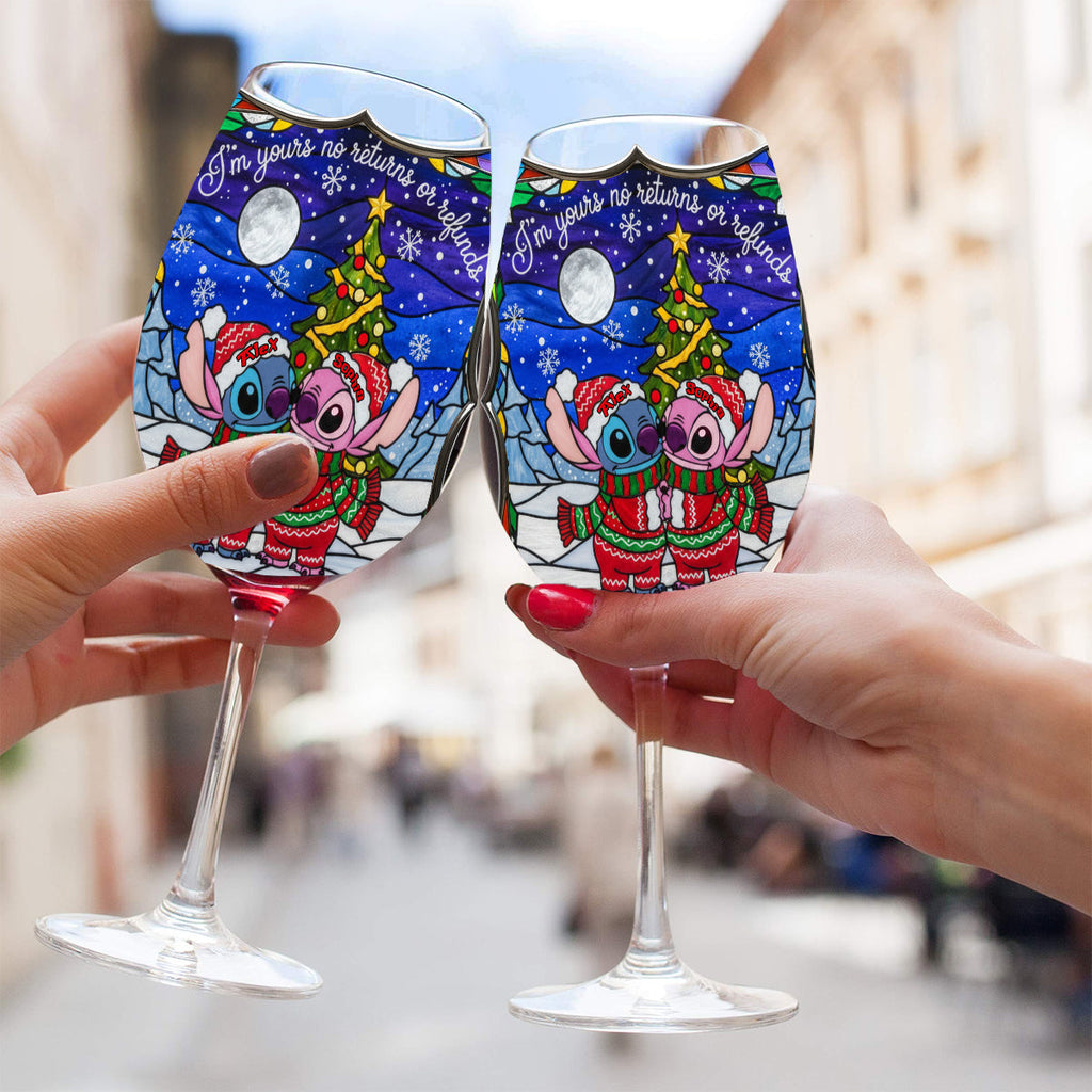 Personalized Holiday Alien Wine Glass with Long Stem Gift Wine Glass With Long Stem GradoCreations