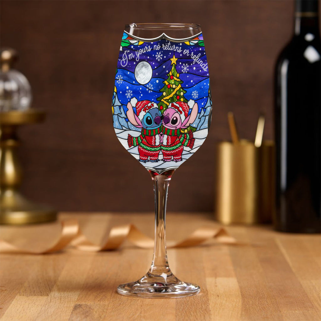 Personalized Holiday Alien Wine Glass with Long Stem Gift Wine Glass With Long Stem GradoCreations