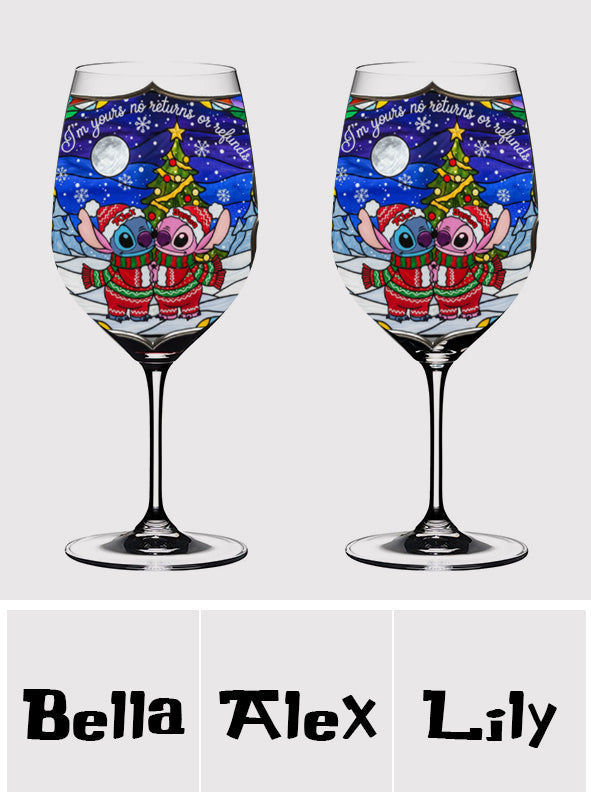 Personalized Holiday Alien Wine Glass with Long Stem Gift Wine Glass With Long Stem GradoCreations