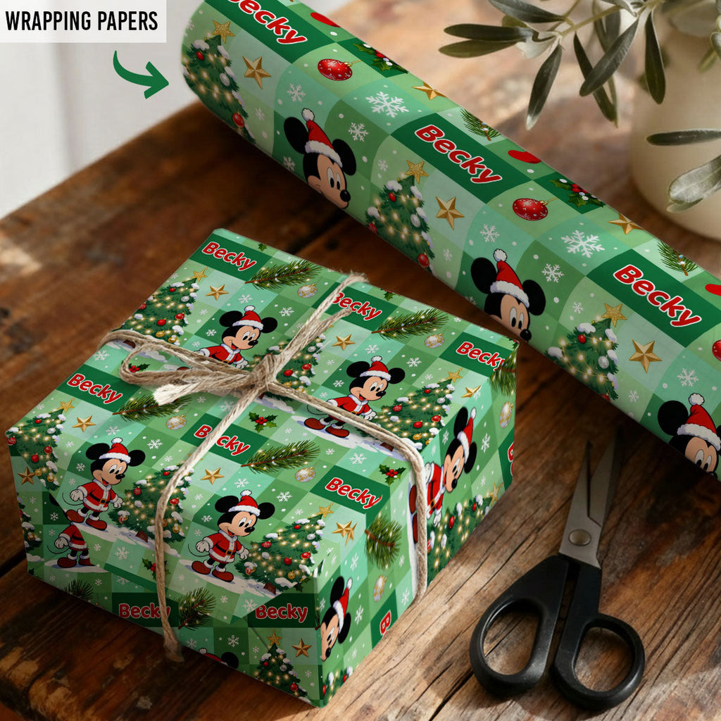 Personalized Christmas Wrapping Paper Custom Name Gift Idea Wrapping Papers GradoCreations
