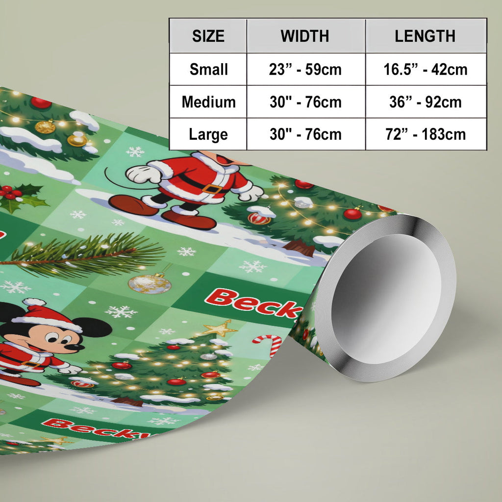 Personalized Christmas Wrapping Paper Custom Name Gift Idea Wrapping Papers GradoCreations