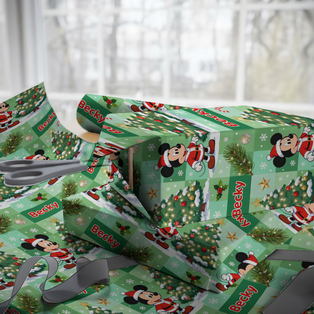 Personalized Christmas Wrapping Paper Custom Name Gift Idea Wrapping Papers GradoCreations