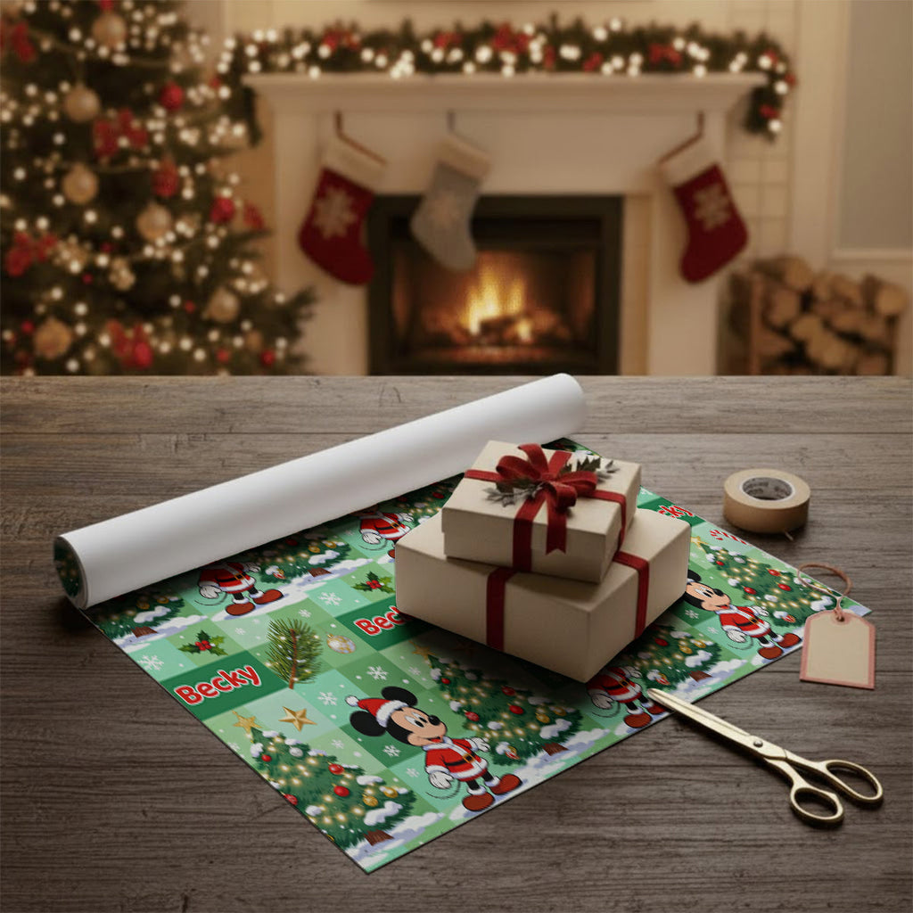 Personalized Christmas Wrapping Paper Custom Name Gift Idea Wrapping Papers GradoCreations