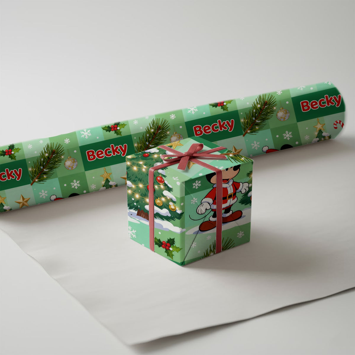 Personalized Christmas Wrapping Paper Custom Name Gift Idea Wrapping Papers GradoCreations