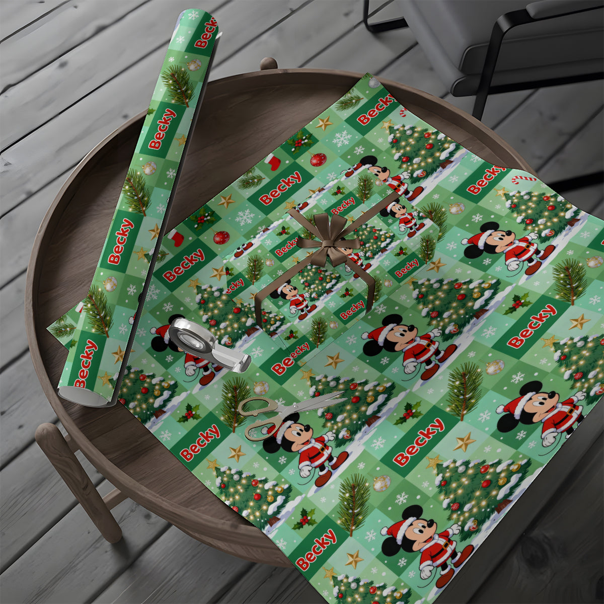 Personalized Christmas Wrapping Paper Custom Name Gift Idea Wrapping Papers GradoCreations