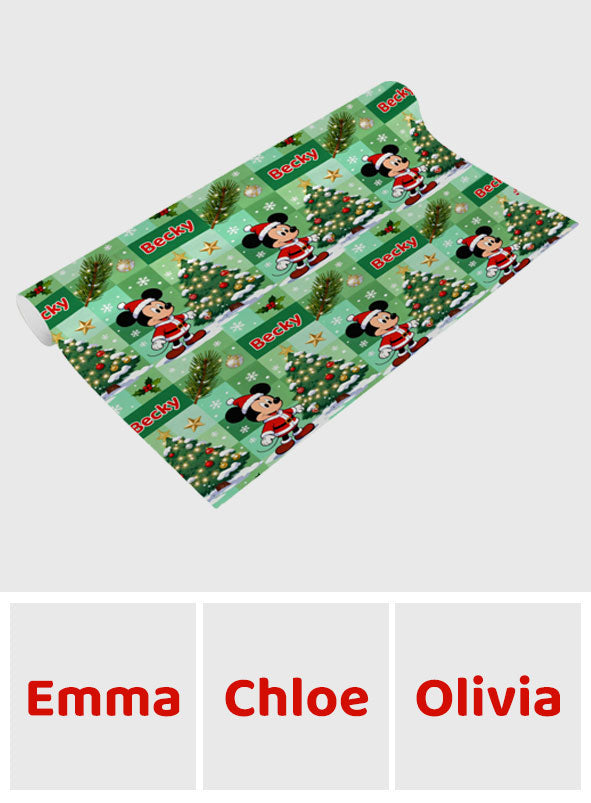 Personalized Christmas Wrapping Paper Custom Name Gift Idea Wrapping Papers GradoCreations
