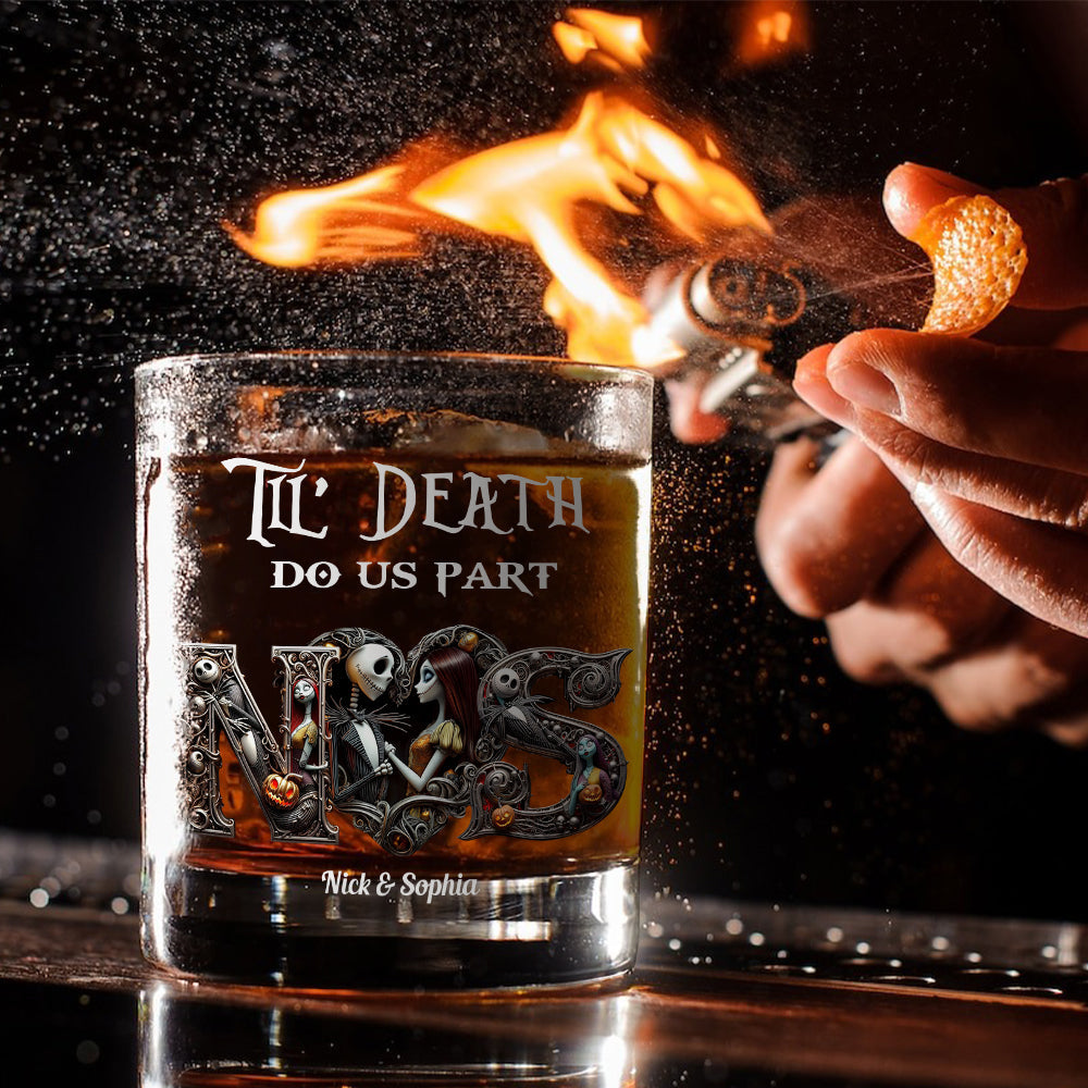 Personalized Whiskey Glass Till Death Do Us Part Custom Name Gift Whiskey Glass GradoCreations