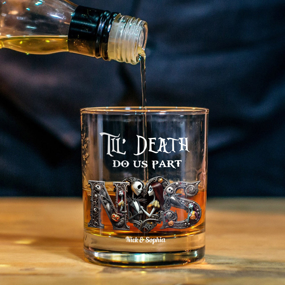 Personalized Whiskey Glass Till Death Do Us Part Custom Name Gift Whiskey Glass GradoCreations