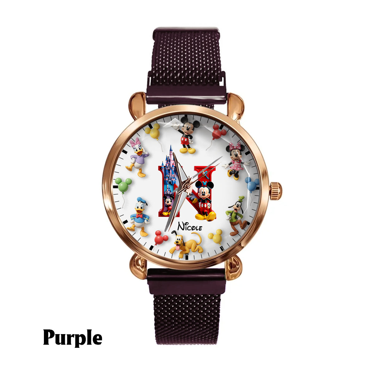 Personalized Disney Mouse Watch Custom Name Gift for Women Women Hand Watch GradoCreations