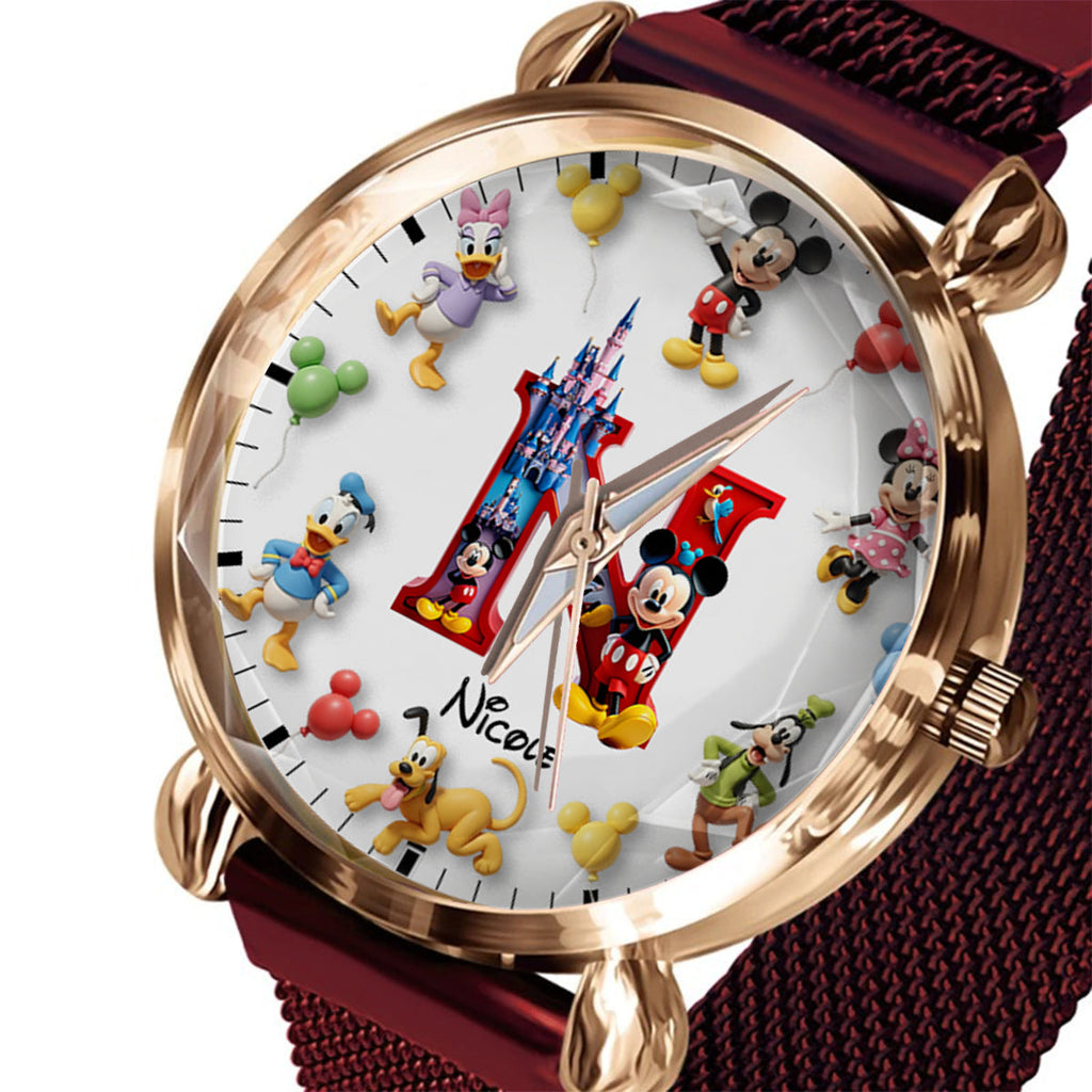 Personalized Disney Mouse Watch Custom Name Gift for Women Women Hand Watch GradoCreations