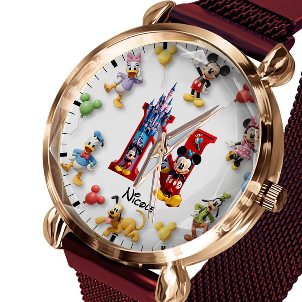 Personalized Disney Mouse Watch Custom Name Gift for Women Women Hand Watch GradoCreations