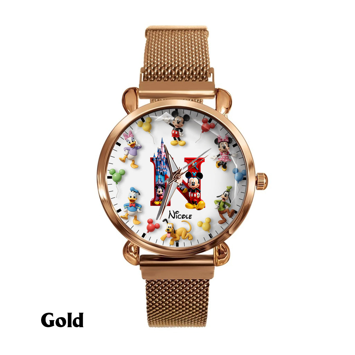 Personalized Disney Mouse Watch Custom Name Gift for Women Women Hand Watch GradoCreations